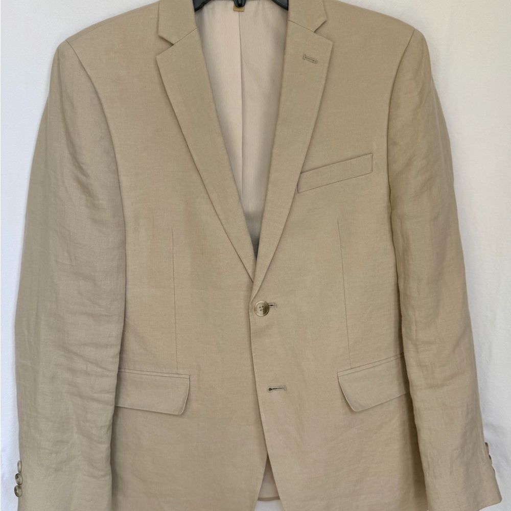 Teen Boy’s Beige Linen Blazer